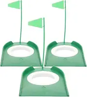 Golf Putting Cup Flag 3pcs Mini Golf Flagstick Practice Golf Hole Training Aid Golf Accessories for Kids Adults Outdoor Home Office Yard Lawn