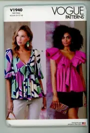 VOGUE SEW PATTERN #V1940 SIZE A5 (6-14) MISSES TOPS