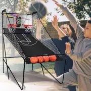 Costway8-in-1 Electronic Basketball Hoop Arcade Game with 4 Balls-Black