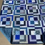 Handmade Blue modern lap quilt