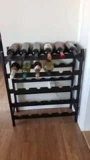 Bamboo Wine Rack, 5-Tier Storage Shelf, Holds 30 Bottles