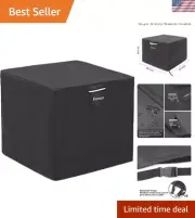 Durable 36-Inch Square Fire Pit Cover with Straps for All-Weather Protection