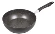 PEARL METAL frying pan black 28cm IH compatible deep type mega marble HB-4373