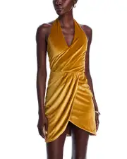 Black Halo Elaria Velvet Halter Dress