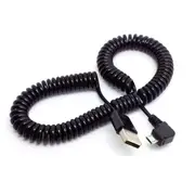 3M 90 Degree Angle Elbow Micro USB Spring Spiral Coiled Retractable Data Charger Charging Cable For Samsung Andriod Phones