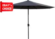 Kuranda 3.5M Round Market Umbrella in Charcoal Perfect for Outdoor Patio Use
