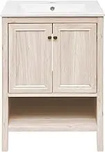 Swiss Madison Château 24" Freestanding Bathroom Vanity in White Oak with Sink Top