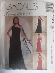 Dress Evening LBD McCalls Sewing Pattern 9174 UC FF Event Floor Length 12 14 16