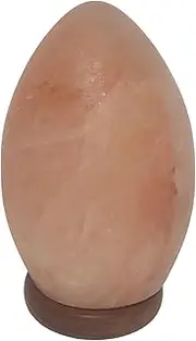 Himalayan Salt Lamp 3 kg – Egg Shape Rock Salt Lamp, Handcrafted 100% Natural Pink Night Light with Wooden Base