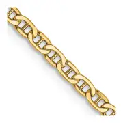 14K Yellow Gold 26 inch 2.4mm Semi-Solid Anchor with Spring Ring Clasp Chain Necklace