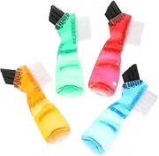 NOLITOY 4pcs Mini Toothbrush Set Double-head Cleaning Brush for Washerclear Moldable False Oral Care Portable for Home
