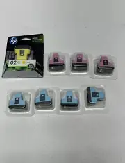 8 Genuine HP02 Ink cartridge Factory Sealed