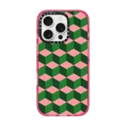 iPhone 16 Pro Impact Case MagSafe Compatible Tumbling Block Green