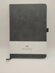 Hardcover Notebook Journal A5 200 Lined Pages Vegan Leather Cover Black