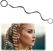 Spiral Elastic Braided Hair Ties for Sports | No Damage Ponytail Holders | Ideal for Long Hair, Gym, Swimming & Diving | 25" Black