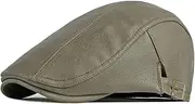 [HAMKVBPR] Men's Beret Hats Leather Beret Retro Thickened Duck Tongue Cap Mens Hat Flat Cap