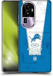 Head Case Designs Officially Licensed NFL Banner Detroit Lions Logo Art Soft Gel Case Compatible with Oppo Reno10 Pro+