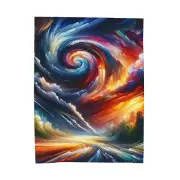 Velveteen Plush Blanket Abstract Thunderstorm Energy Nature Night Home Decor