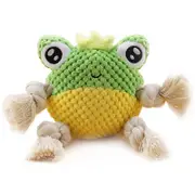 Nevenka Dog Squeak Toy Partially Filled with The Chew Toy Suitable for Puppy and Medium Dogs-Frog