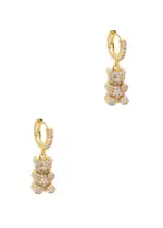 Crystal Haze Nostalgia Bear 18kt Gold-plated Hoop Earrings - One Size One Size