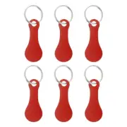 6Pcs Shopping Trolley Token Key Ring, 2.2 Inch Cart Remover, Red