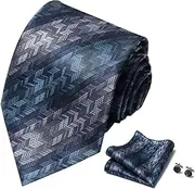 [GerRit] Men's Neckties Men's Tie Classic Tie With Handkerchief Cufflinks Set for Business Wedding