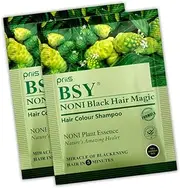 BSY Noni Black Hair Magic (20ml X 10 Sachets) | Hair Dye | Black Hair Dye |100% Ammonia Free | Anti Hair fall Hair Color | Fruit based Hair Color Shampoo | 5 minutes hair color | Noni hair color.