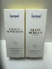 SUPERGOOP! UnSeen SunScreen SPF 40 NEW -2- 0.68 oz. & Glow Screen New Exp 2026
