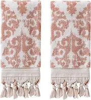 SKL Home by Saturday Knight Ltd. Mirage Fringe 100% Turkish Cotton Hand Towel Set, Blush