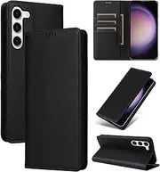 [YocoverTech] for Samsung S23 5G Wallet Case with Card Holder,for Galaxy S23 5G Case Phone Flip Cover PU Leather Women Men[RFID Blocking] Shockproof Cover with Credit Card Slots-Black
