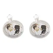 2PK Gibson Gifts Silver Engagement Ring Photo Frame Round