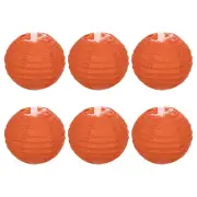 6pcs 4 Inch Folding Hanging Paper Lanterns for Wedding Home Party Orange
