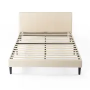 Double Bed Frame Classic Home Fabric Upholstered Platform Beige - Zinus Nelly