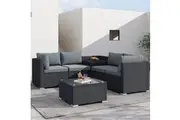 Dreamo 6PCS Outdoor Modular Lounge Sofa Coogee - Black