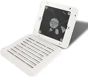 12V 8W White Fridge Vent with Fan for RV Trailer Caravan Side Air Silence Exhaust Automobile Accessories Car Styling Camper (Color : White Strong Wind)