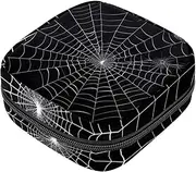 Period Bag,Sanitary Napkin Storage Bag,Black Background Spider Web,Tampon Bag for Purse