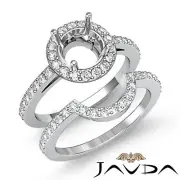 Diamond Round Cut Semi Mount Engagement Ring Bridal Setting 14k Gold White 1Ct