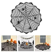 Halloween Table Runner Black Placemat Reusable Polyester Cobweb Table Runner