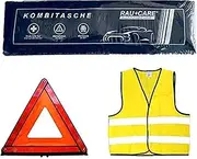 Tuningmods® 237896 3-in-1 Car First Aid Kit Combination Bag - Trio with Safety Vest, First Aid Kit and Warning Triangle