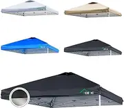 ACEPIC 10x10 Canopy Replacement Top Cover with Air Vent,UPF 50+ UV Protection,Silver-Coated 300D Polyester PA Waterproof Flame Retardant for Outdoor Garden Patio Canopies(Top Cover Only, Black)