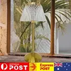 Crystal Atmosphere Lamp Metal Base Touch Control Cordless Desk Lamp Rechargeable