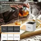3Pcs Tea Sugar Coffee Canister Set with Bamboo Lids Large Capacity Tea DeAOk♪
