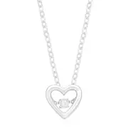 Zamel's Sterling Silver with Round Brilliant Cut Diamond Set Pendant Jewellery