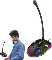 Computer Condenser Pc Laptop Mic, USB Desktop Microphone, Audio Recording Mouthpiece, Flexible Sound Pickup, Voice Clarity, 210x35mm, for Video Calls, Podcasts