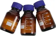 Mobestech 3pcs Small Glass Bottles Liquid Storage Containers Glass Reagent Bottles Media Storage With Graduated Markings For Chemical Labs 250ml