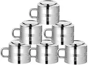 [WhopperIndia] Coffee Cup Espresso Cup Mug Double Wall Stainless Steel Tea Cups, Reusable & Dishwasher Safe Set of 6
