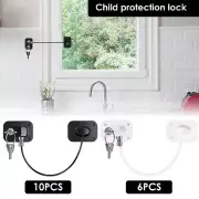 10/6Pcs Freezer Lock Child Proof Refrigerator Lock with Key Self Adhesive GoFFx