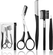 4 Pcs Eyebrow Trimming Kit Eyebrow Grooming Set with Tweezers Scissors Eyebrow Razor and Eyebrow Brush for Women and Men