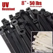 NiftyPlaza 8 Inch Cable Zip Ties Heavy Duty 50 LBS New 100 Nylon Wrap Zip Ties