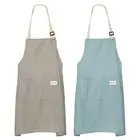 2Pack Kitchen Cooking Aprons Adjustable Chef Apron 2 Pockets Brown/Blue Stripes